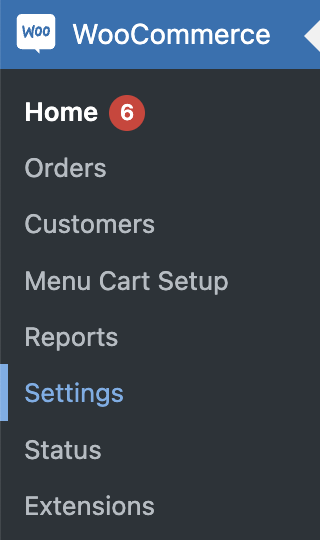 WooCommerce settings in the WordPress dashboard